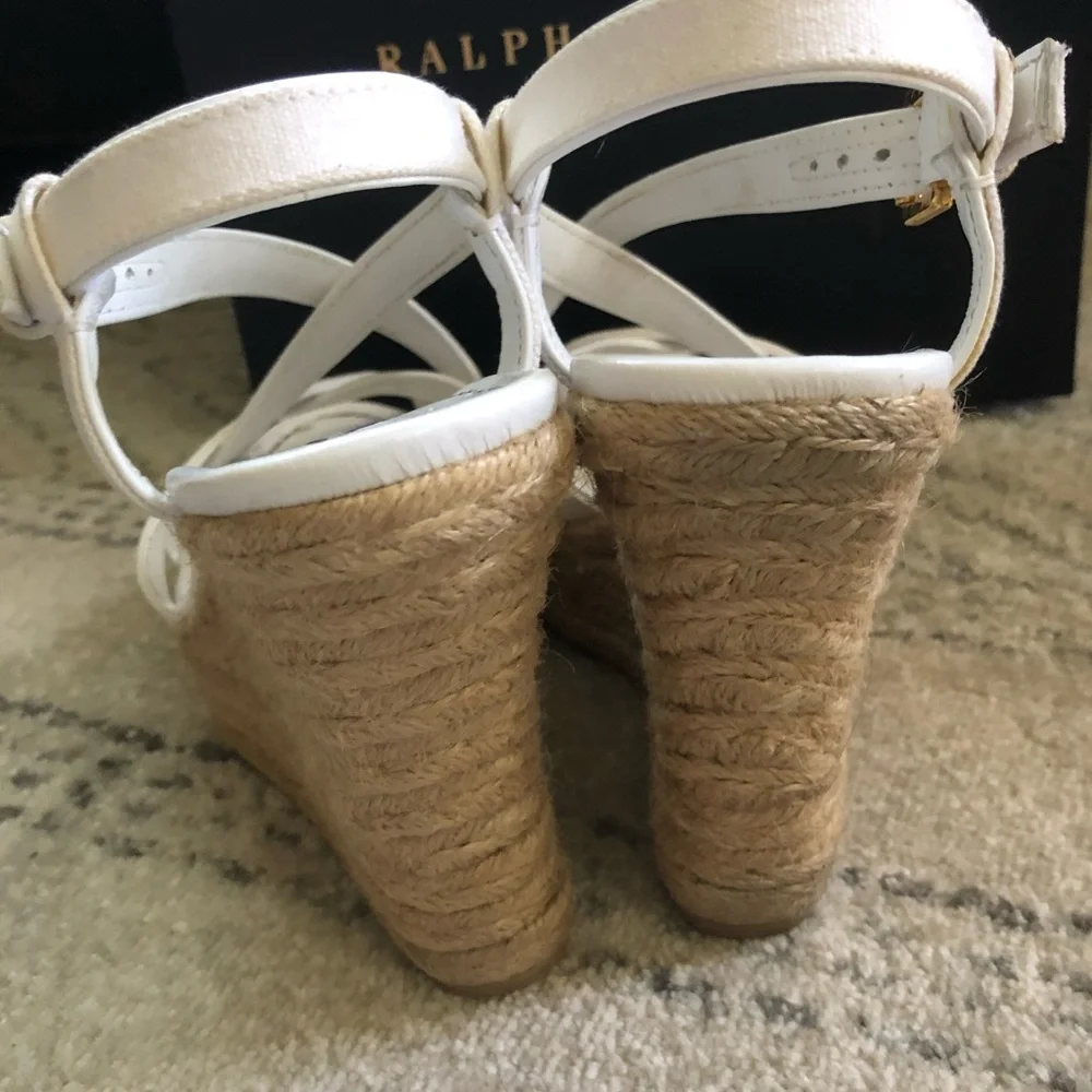 Ralph Lauren White Wedges
